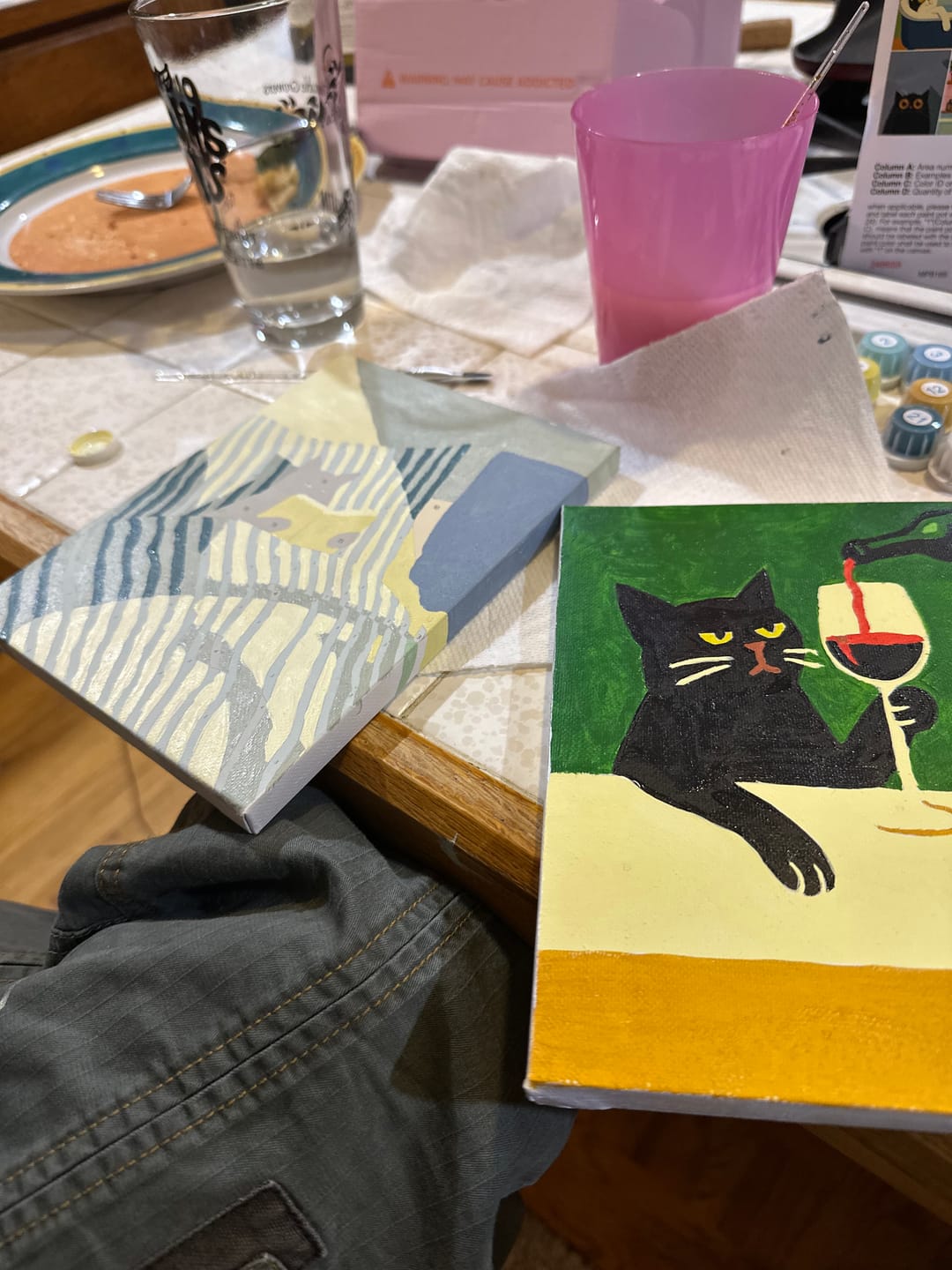 Customer photo review of 6 Mini Paintings - Crazy Cat Set