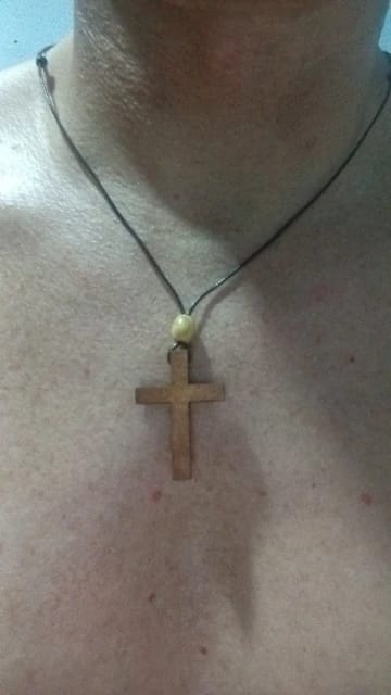 Customer photo review of Various Styles Catholic Cross Necklace Jesus Christ Pendant Choker Retro Jewelry Style Natural Wood Necklace Wholesale Amulet