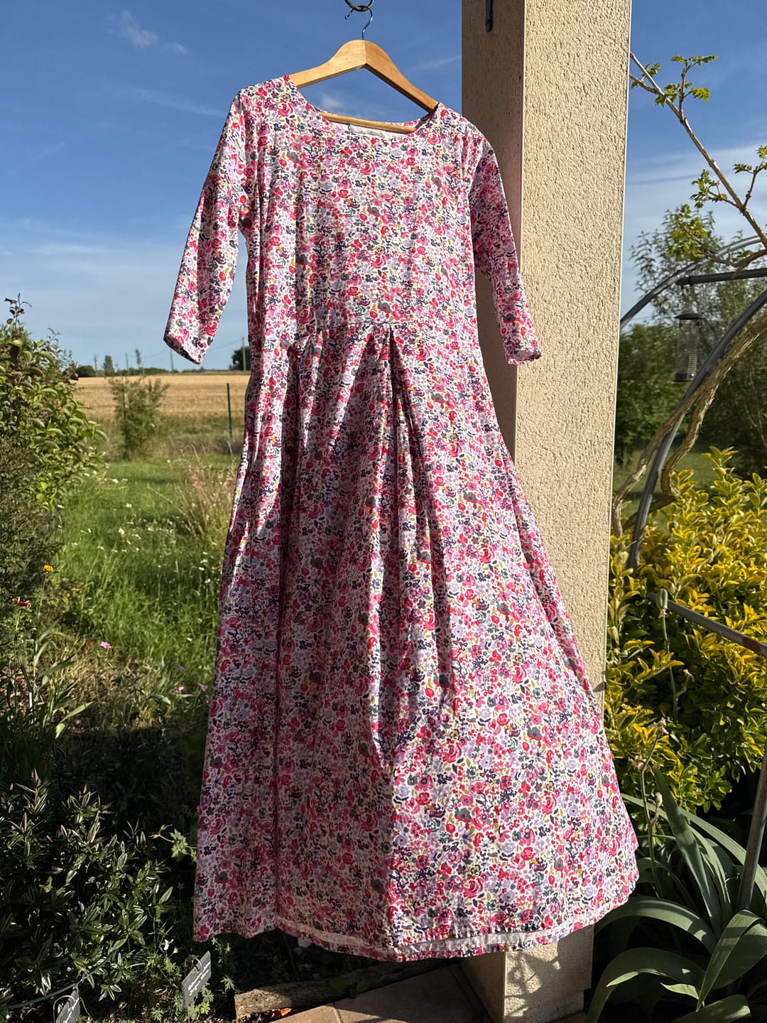 Customer photo review of Robe Louisa manches 3/4 – Coton floral impressionniste