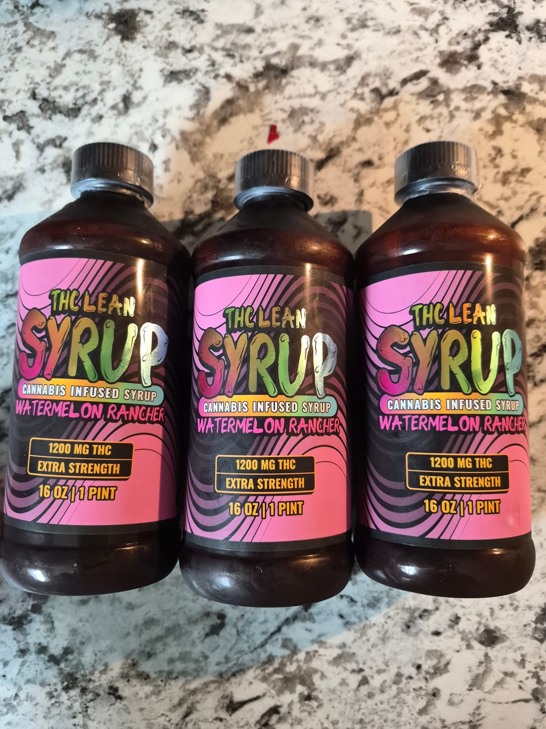 Customer photo review of 1200mg THC Syrup (1 Pint)