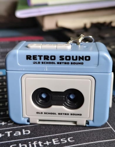 Customer photo review of Retro Voice Recorder Keychain