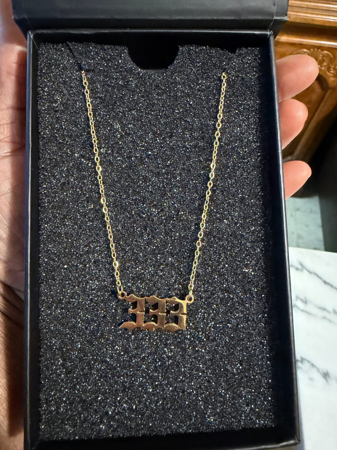 Customer photo review of Angel Number Necklace
