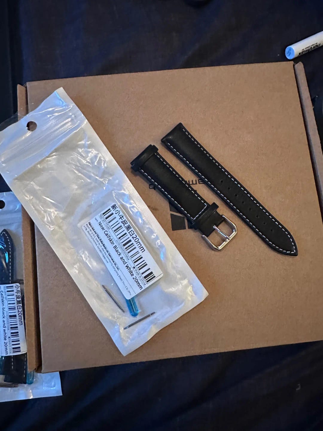 Customer photo review of Motorola Moto Watch Band, Soft Calfskin Leather Strap, Steel Buckle