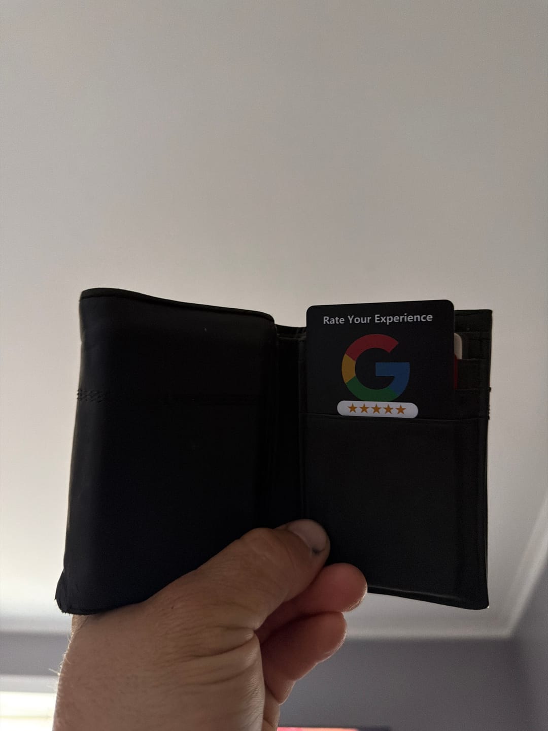 Customer photo review of NFC Google Review Card