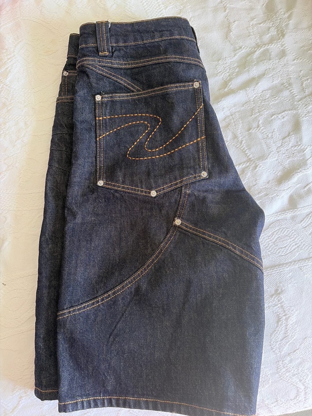 Customer photo review of Raw Jorts Blue