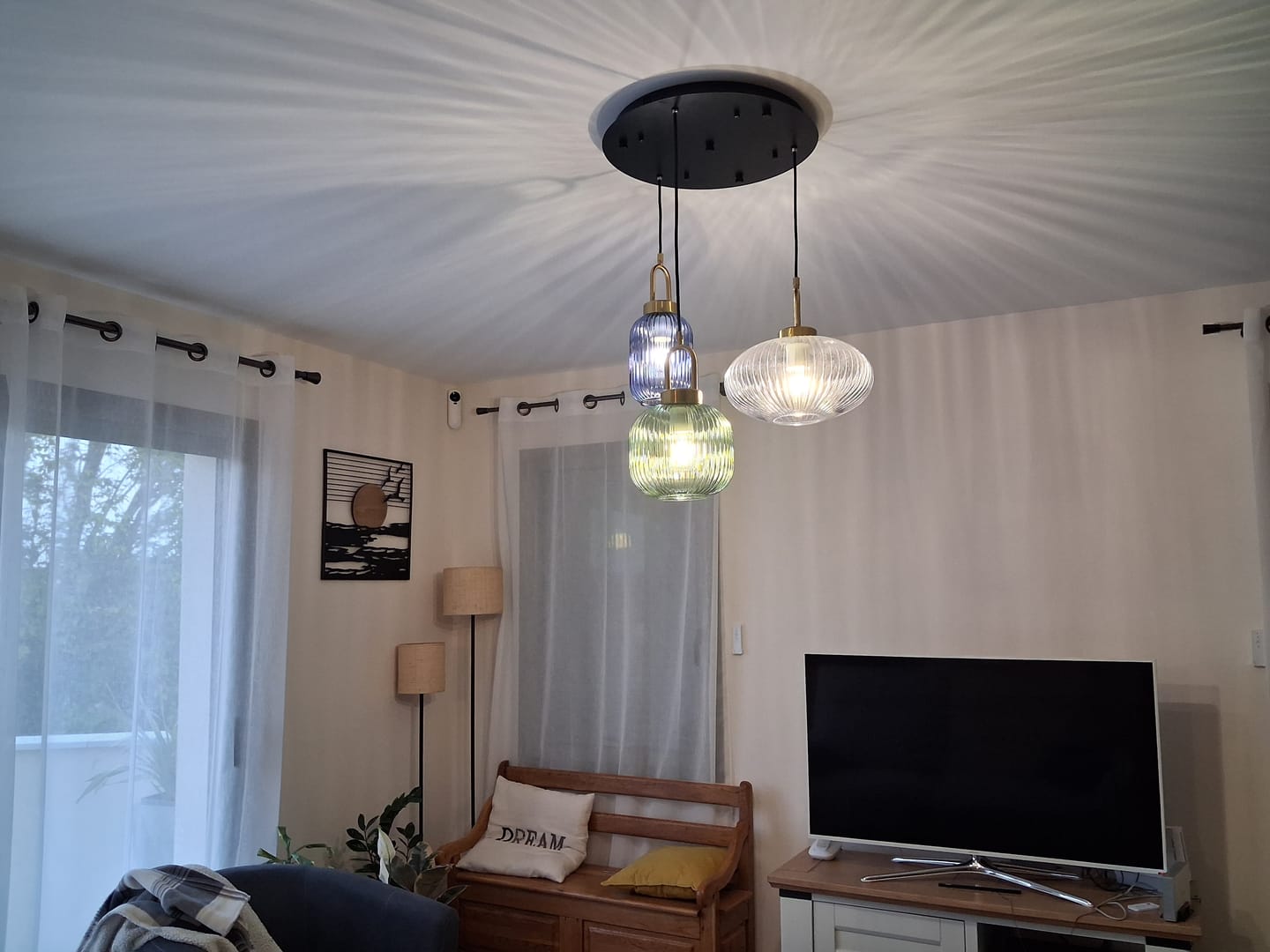 Customer photo review of Suspension chic en verre vintage CRISTALI | 100% Personnalisable