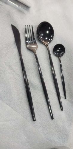 Customer photo review of Modern Black Flatware Set - 24 Piece