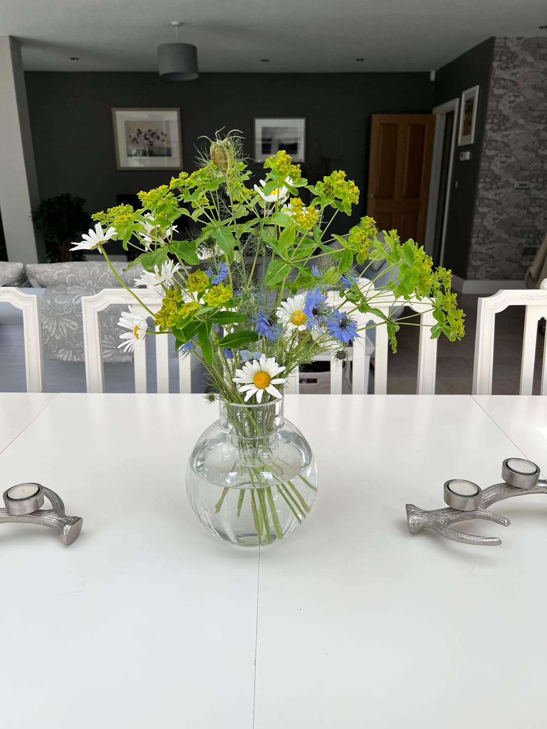 Customer photo review of Bubble Glass Flower Vase
