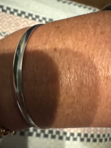 Customer photo review of Round Edge Sterling Silver Bangle