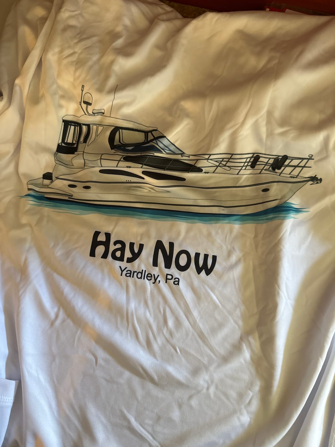 Customer photo review of Custom Boat T-Shirts - With Front Pocket