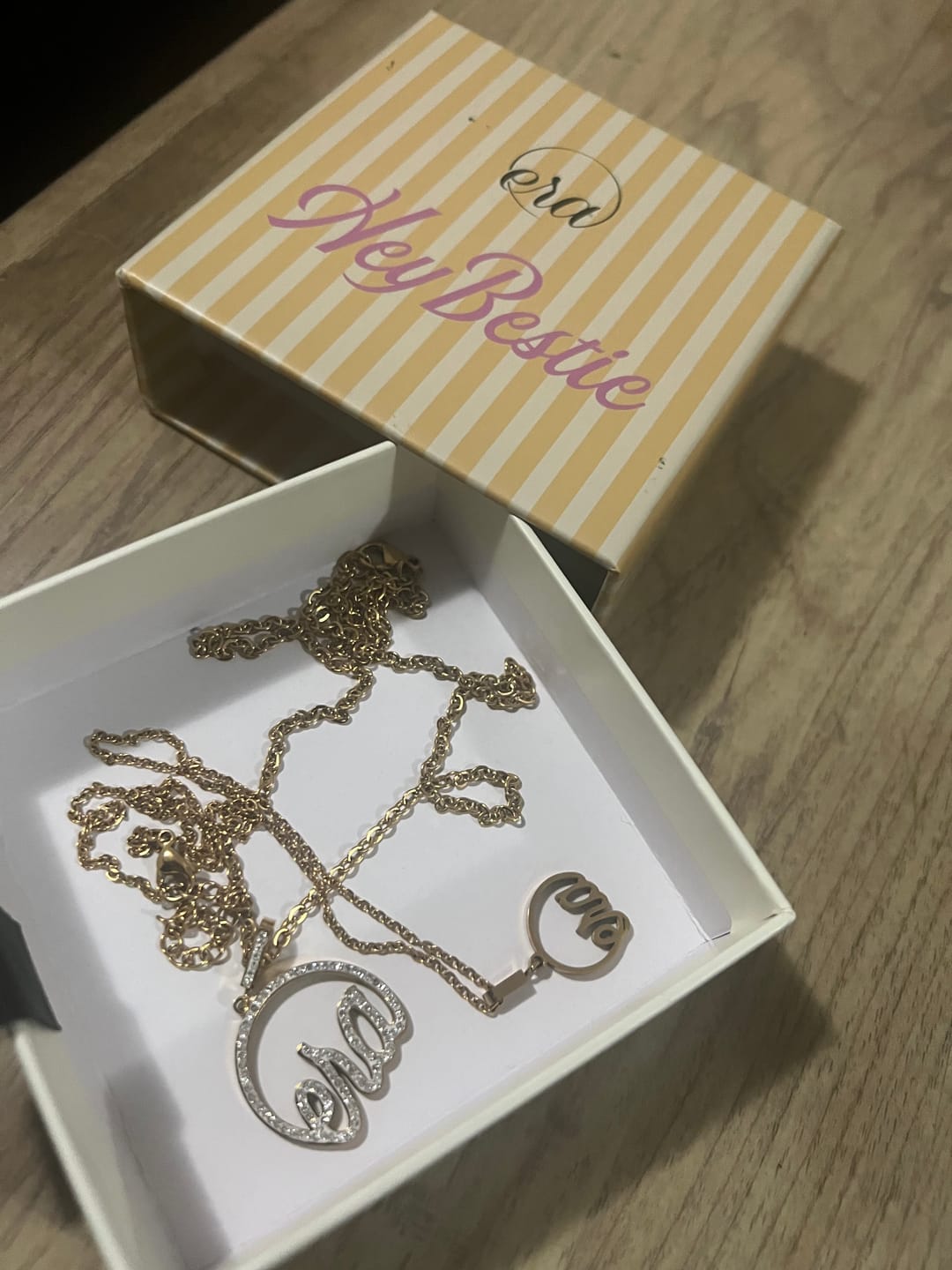 Customer photo review of Gold Precious Logo Necklace
