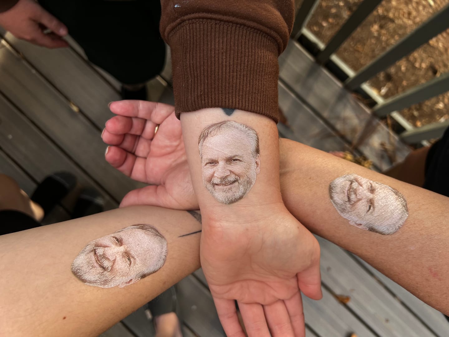 Customer photo review of Custom Photo Face Temporary Tattoo