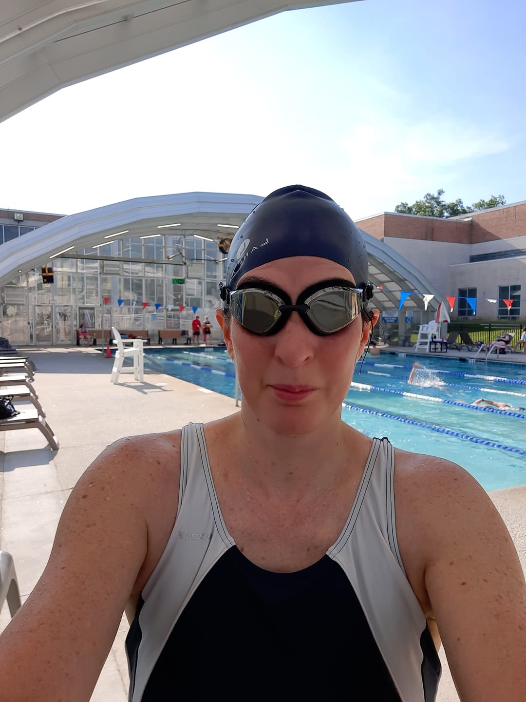 Customer photo review of NanoClear™ Recon Swim Goggles Tinted Mirror - (Black)
