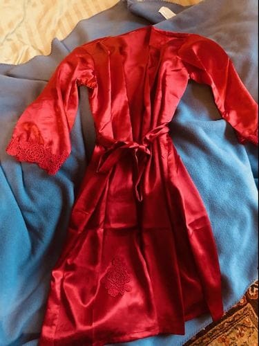 Customer photo review of Satin Sleepwear Pajama Set