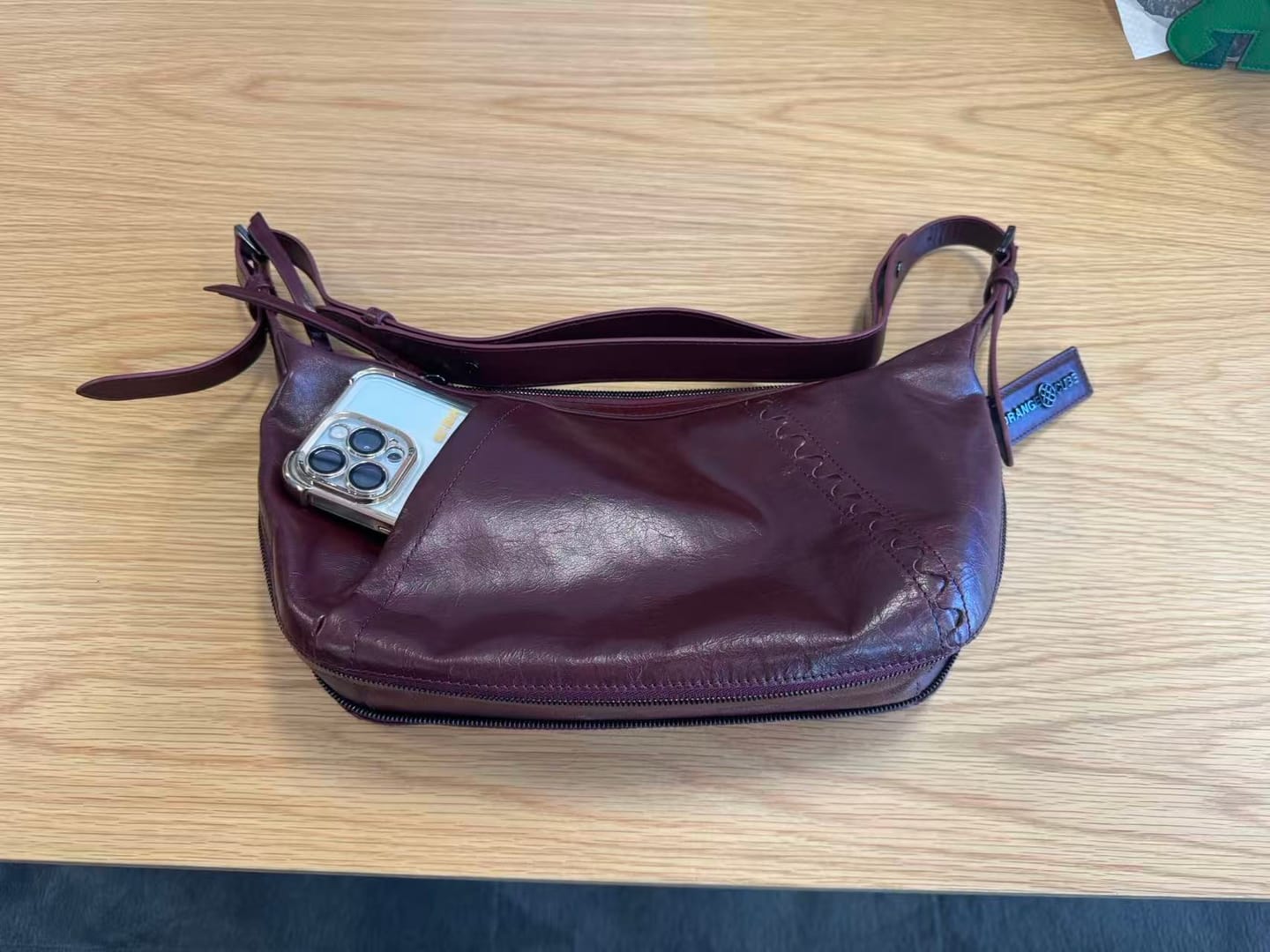Customer photo review of Metropolitan Hobo Bag - Bordeaux Red