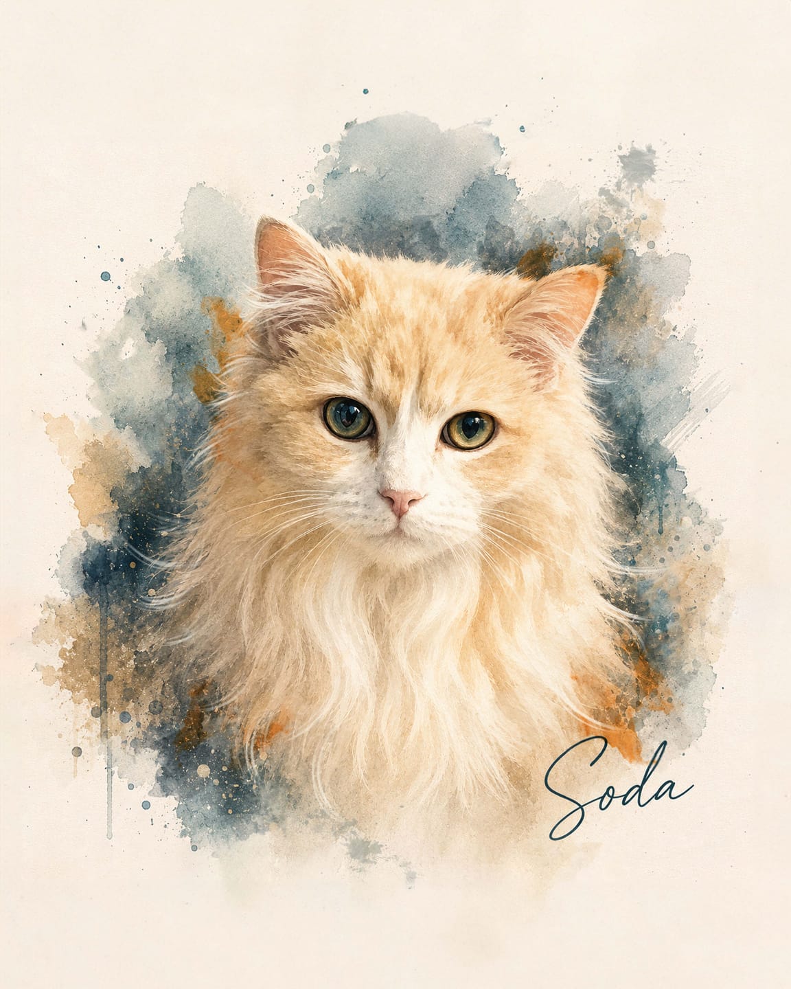 Customer photo review of Watercolor Pet Portrait Wall Art