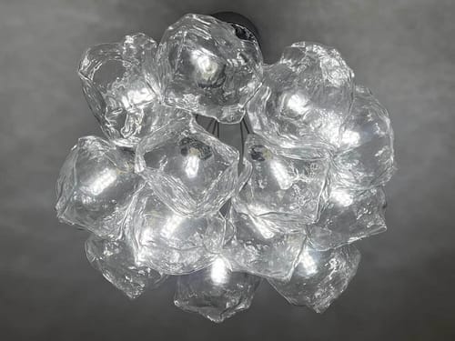 Customer photo review of 13-Light Modern Chrome Ice Cube Glass Cluster Chandelier