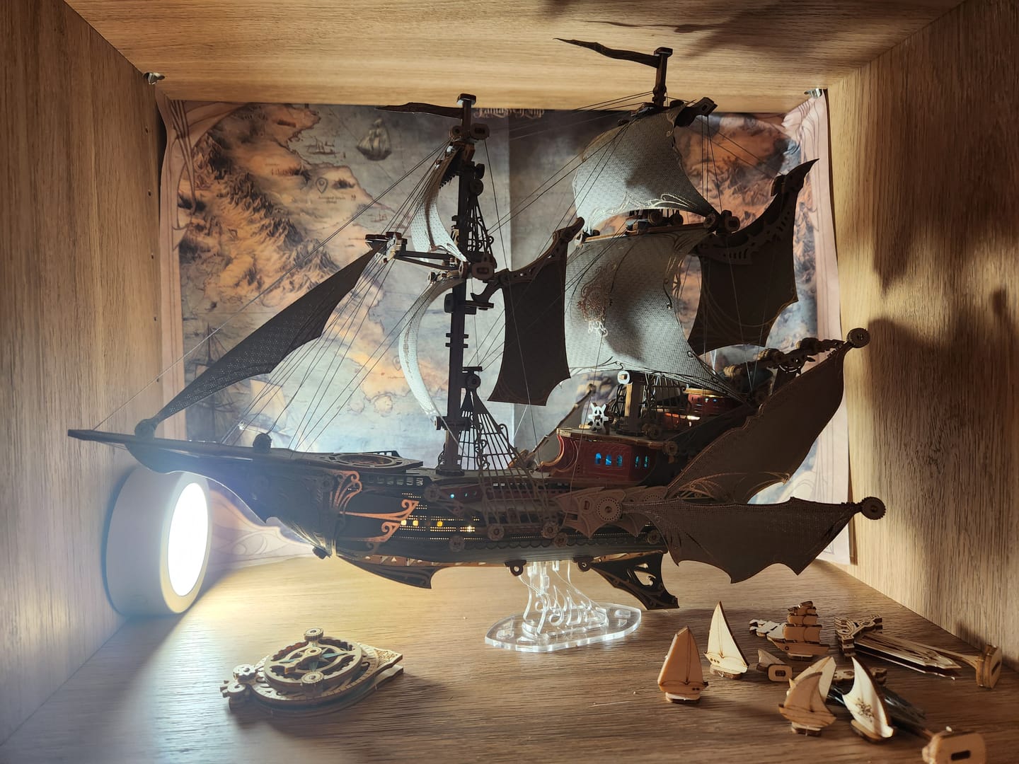 Customer photo review of Rokrgeek  Fantasy Elf Ship DIY 3D Wooden Puzzle Kit