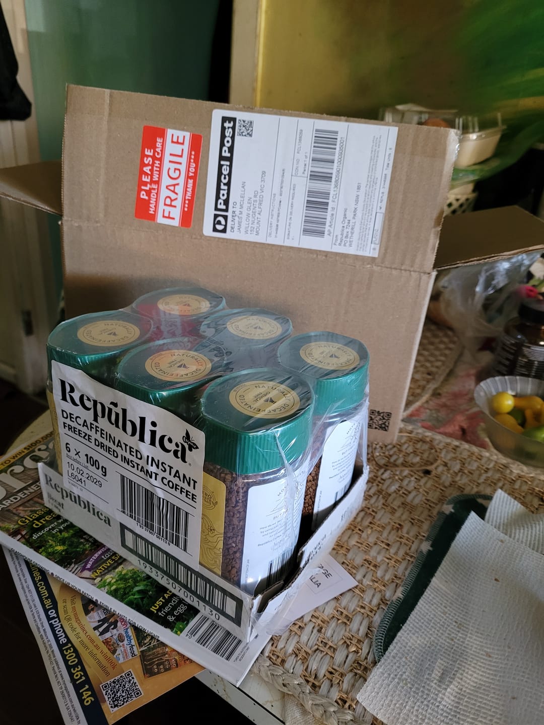 Customer photo review of Instant Decaf Coffee 100g