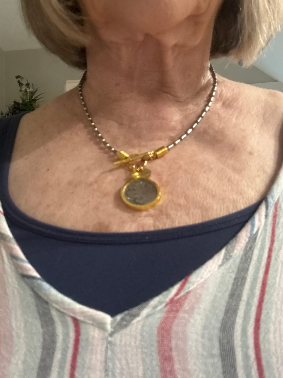 Customer photo review of Buffalo nickel necklace