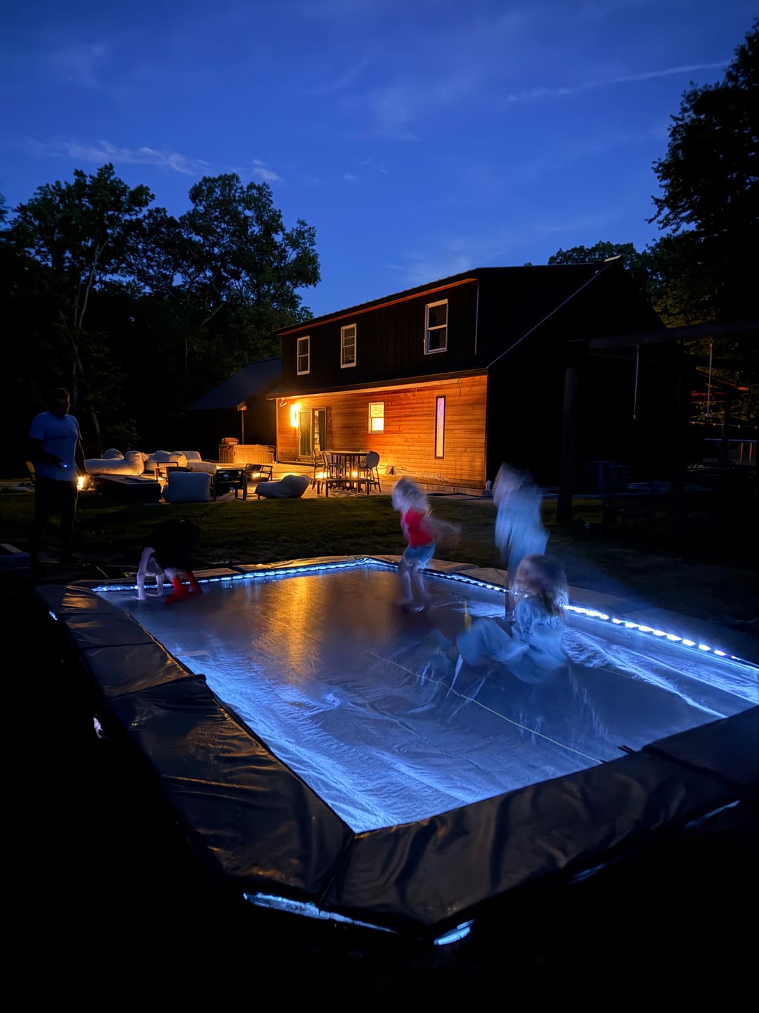 Customer photo review of Summer Bundle! 12x18' Rectangle Pro-Line MAX Avyna In-Ground Trampoline + LED Lights + Cover