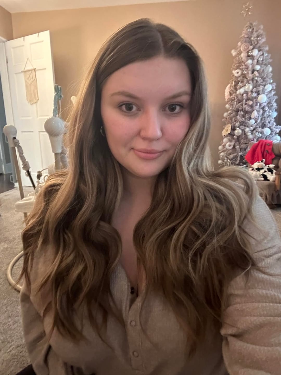 Customer photo review of Virgin Genius Weft Hair Extensions Balayage Brown #4/27/4