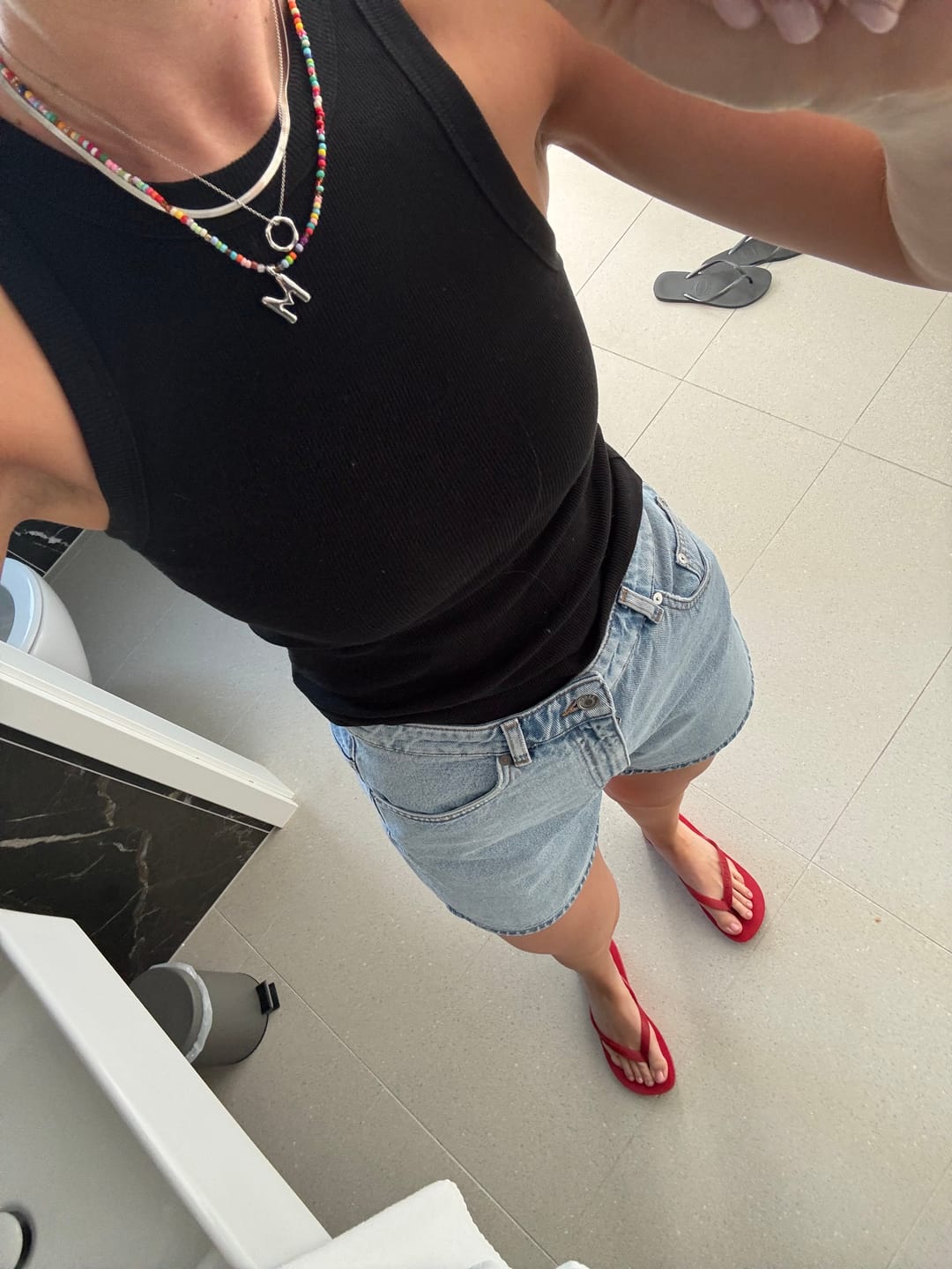 Customer photo review of Marvello Initial Necklace