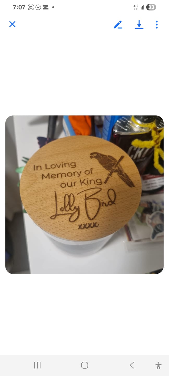 Customer photo review of Add Your Own Custom Image Personalised Xlarge Candle