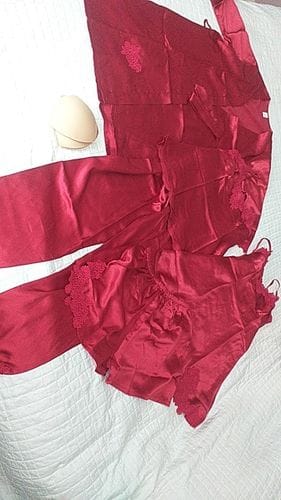 Customer photo review of Satin Sleepwear Pajama Set