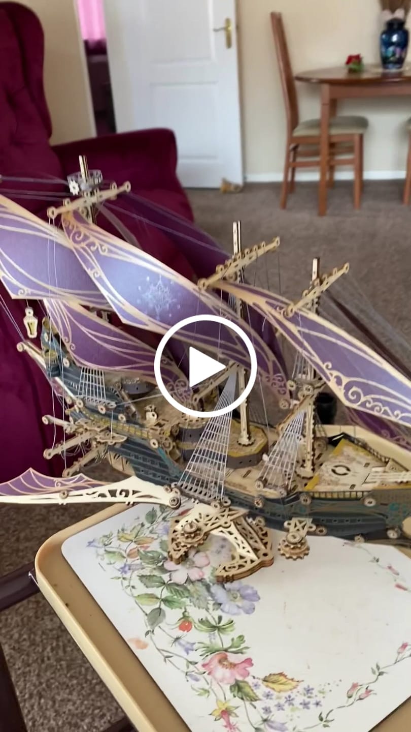 Customer video review of Rokrgeek  Fantasy Elf Ship DIY 3D Wooden Puzzle Kit