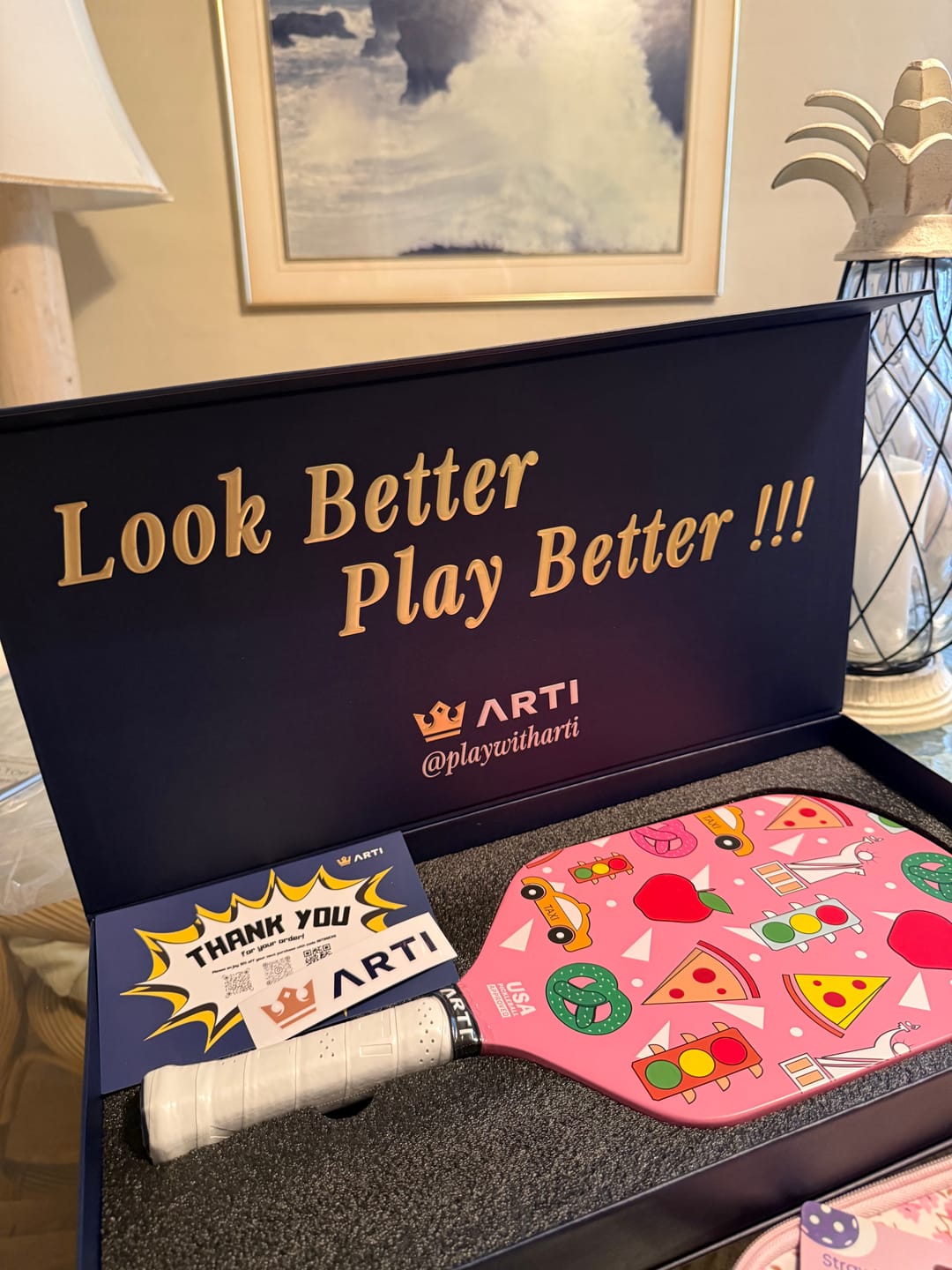 Customer photo review of ARTI 16mm T700 Carbon Fiber "NEW YORK" Pickleball Paddle - USA Pickleball Approved
