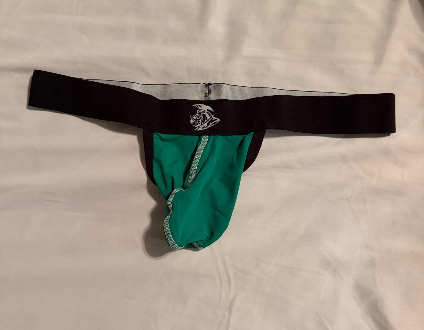 Customer photo review of Nylon 0in Strapless Jocks No Fly 3pk Red/Green/Purple
