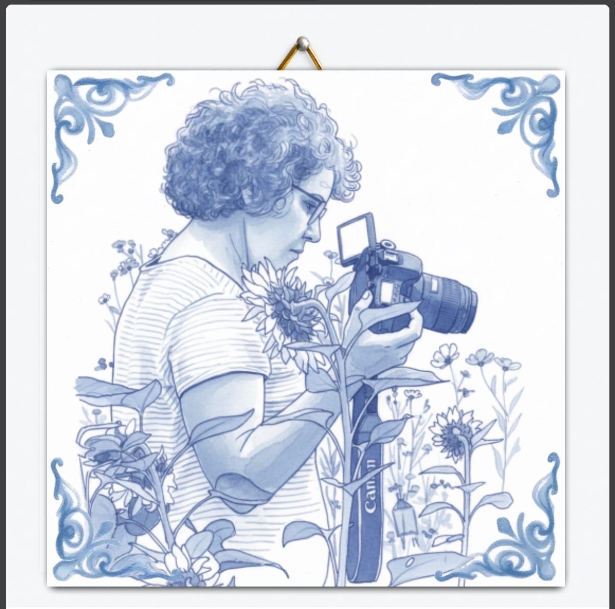 Customer photo review of Delfts Blauw tegeltje bedrukken met jouw foto