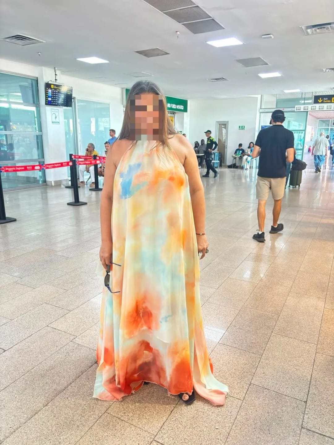 Customer photo review of Cara Halter Neck Lace-Up Maxi Dress