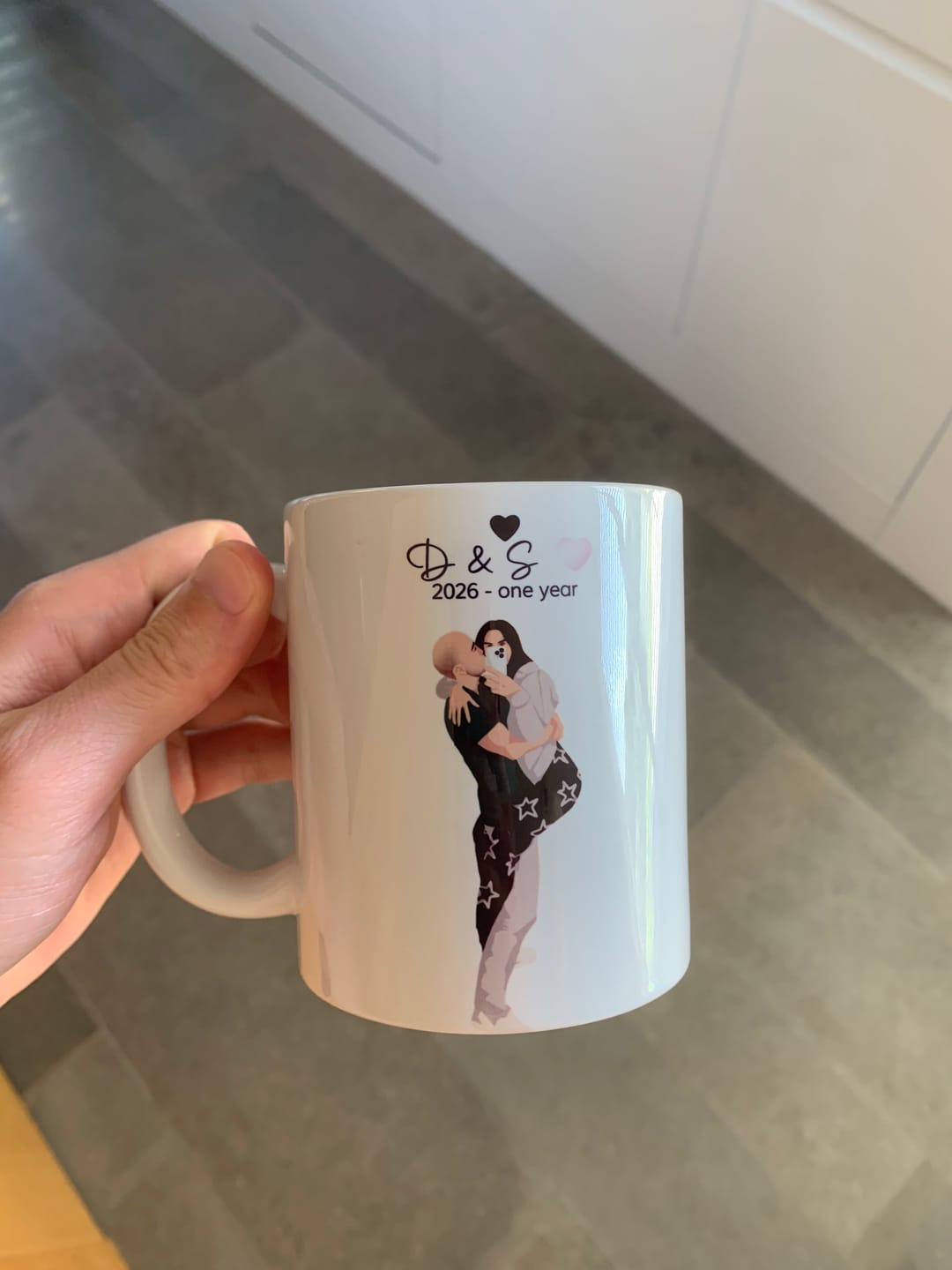 Customer photo review of Caneca c/ Retrato Colorido Personalizado