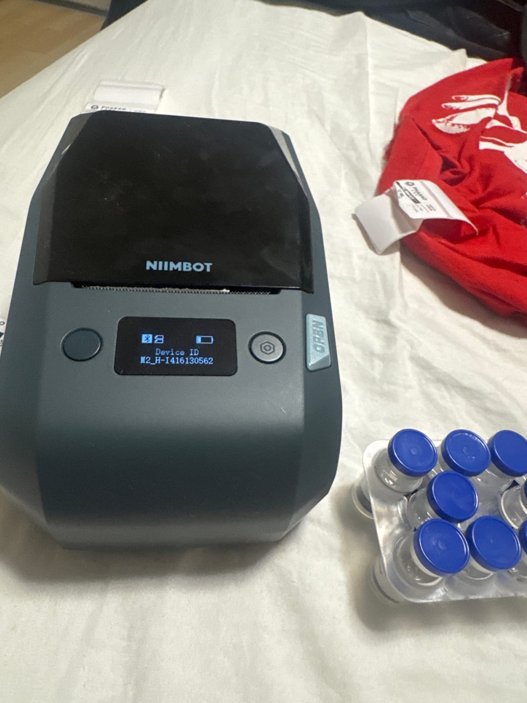 Customer photo review of NIIMBOT M2 Thermal Transfer Label Maker, Smart Color Printing with Phones & PC for Office, Lab, Vial Bottle