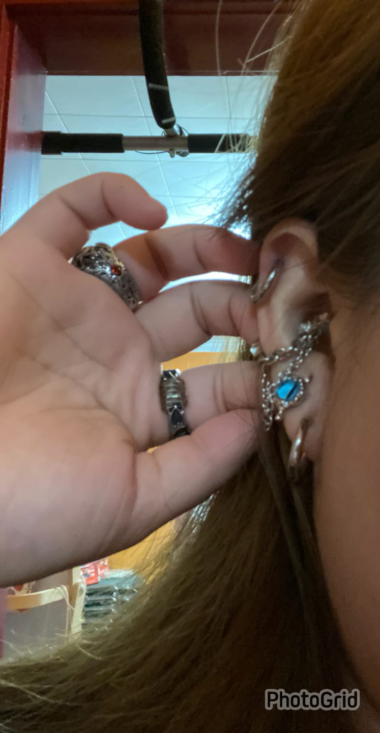 Customer photo review of Little Demon 18k Platinum Plated S925 Earrings ＆ Ear Clips B™