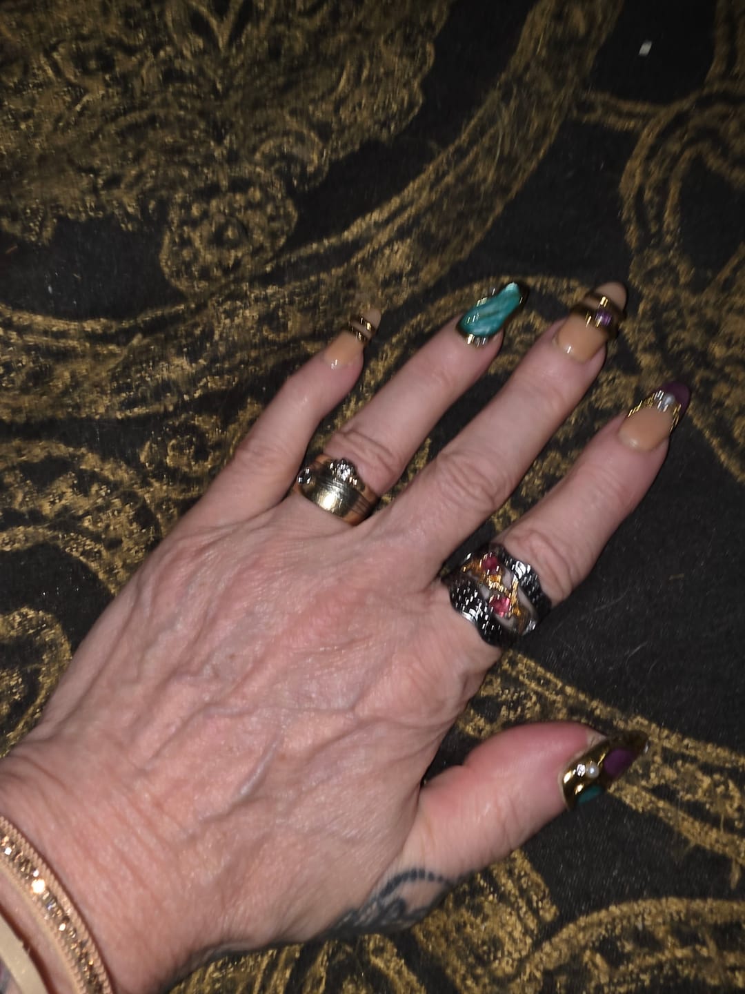 Customer photo review of Retro Red Garnet Ring