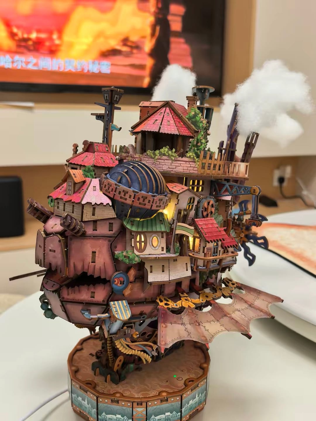 Customer photo review of Motorized Walking Castle Mechanical 3D Wooden Puzzle Kit