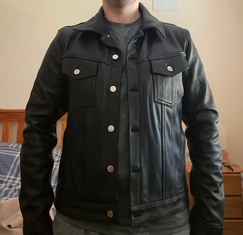 Customer photo review of Leather Denim Jacket