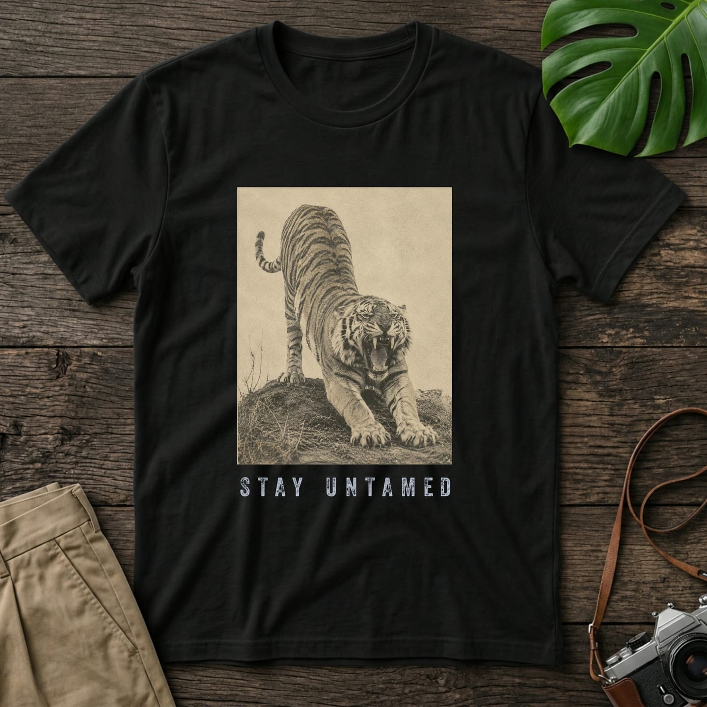 Customer photo review of Tiger Vintage Stay Untamed Organic T-Shirt