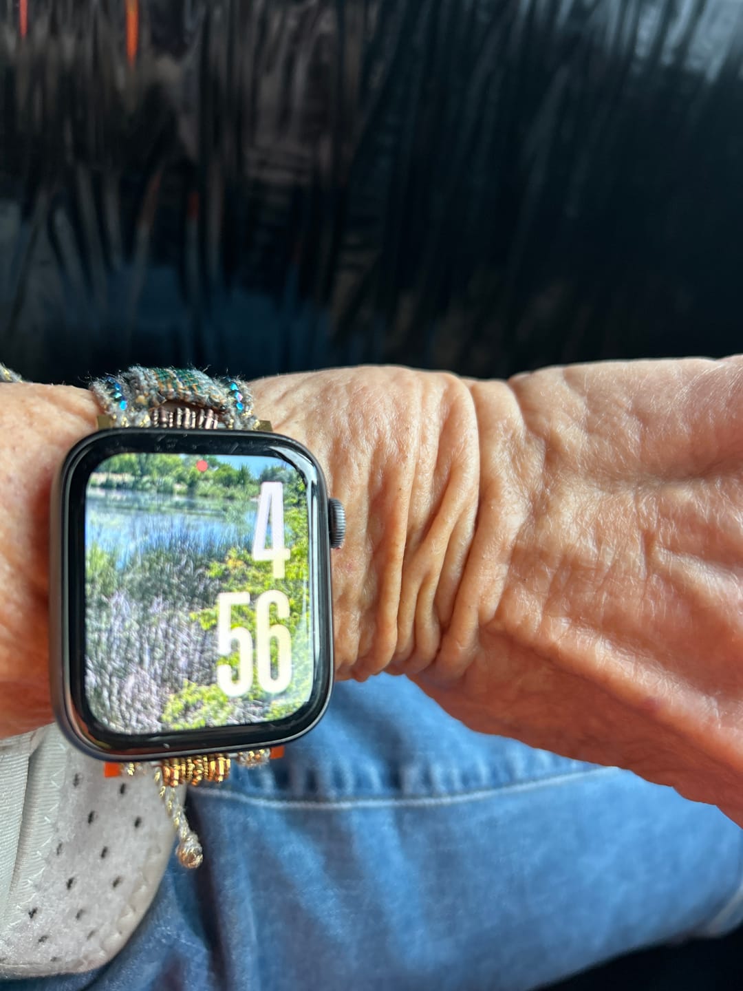 Customer photo review of Russet Sage Apple Watch Strap
