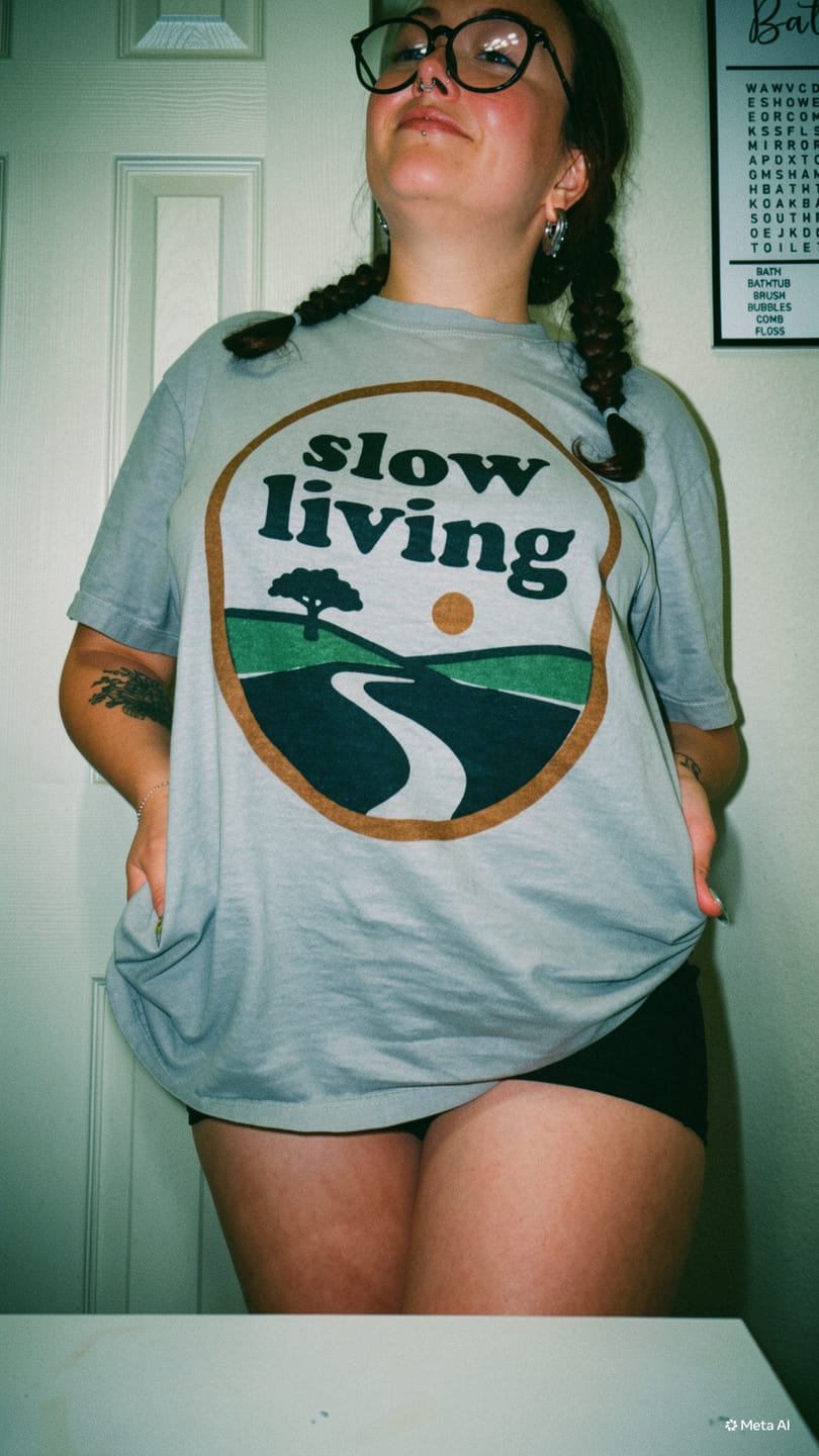 Customer photo review of Slow Living T-Shirt