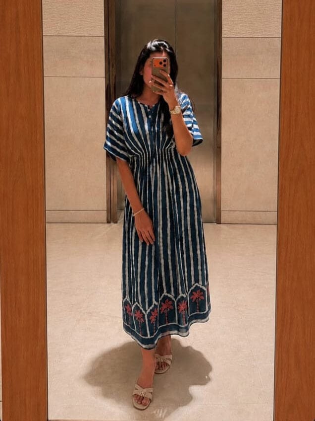 Customer photo review of Mrignayani Dabu Fit & Flare Maxi Dress