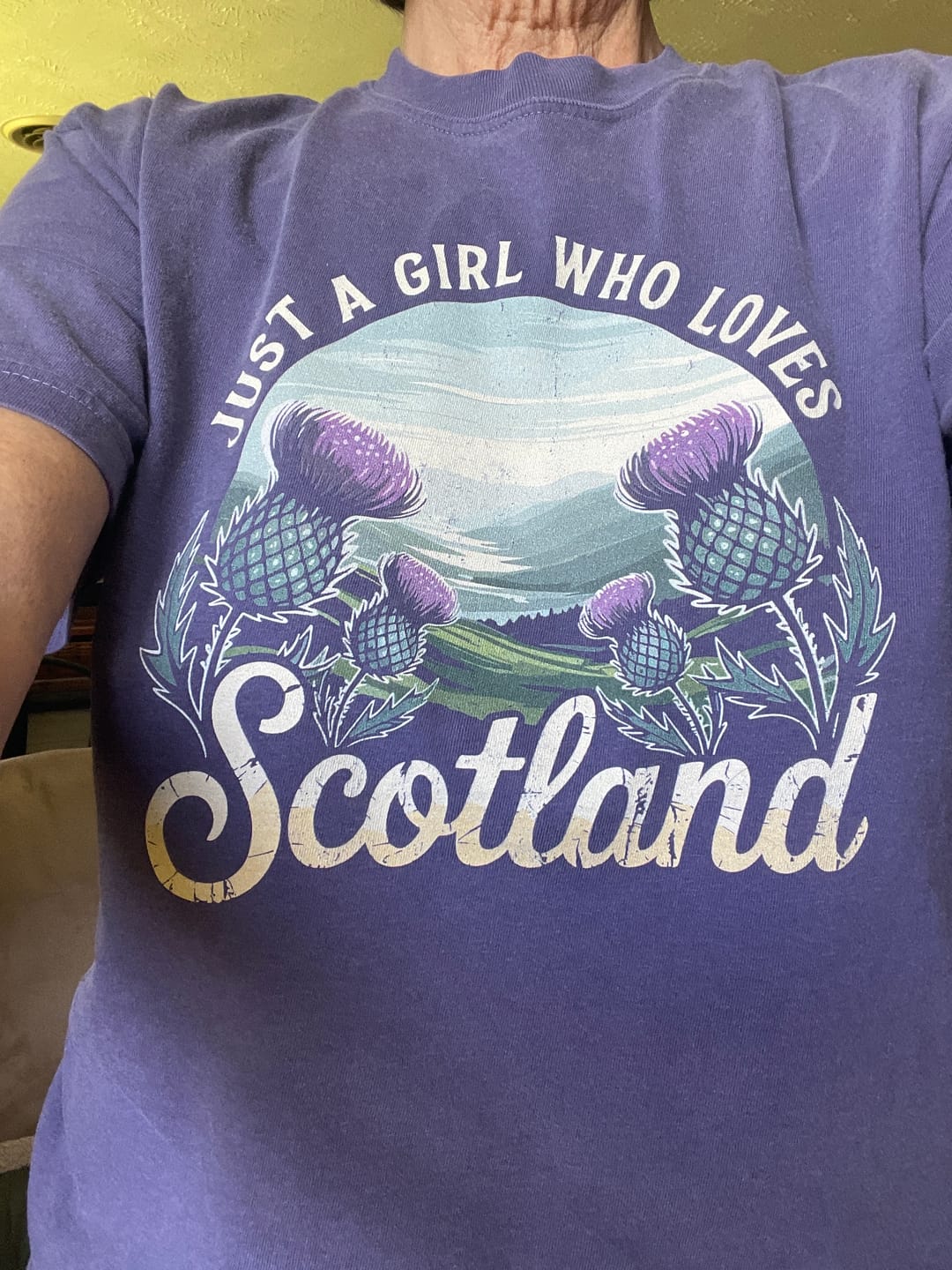 Customer photo review of Just a Girl Who Loves Scotland T-Shirt