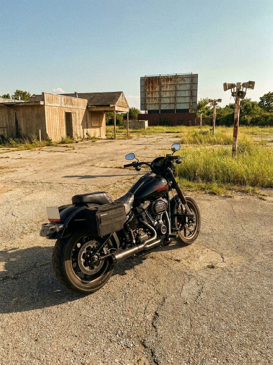 Customer photo review of 18L - Patriot Medium Throw Over Saddlebags For 2025+ Harley Softail Low Rider S FXLRS