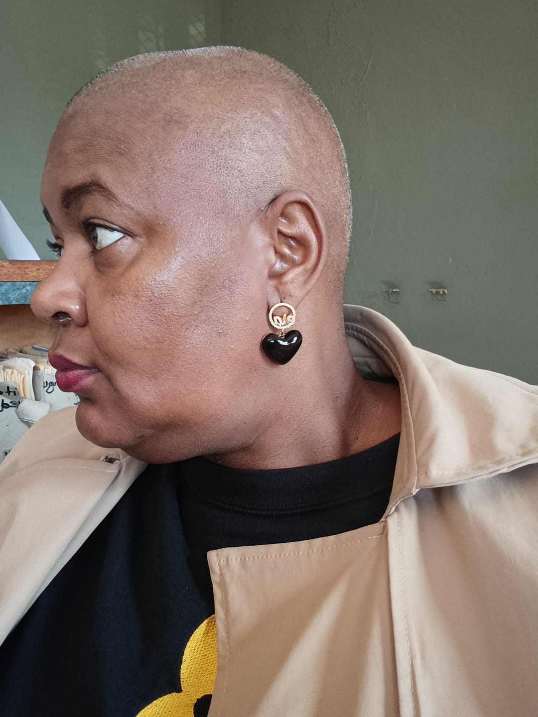 Customer photo review of Black Era Adore Gold Earrings