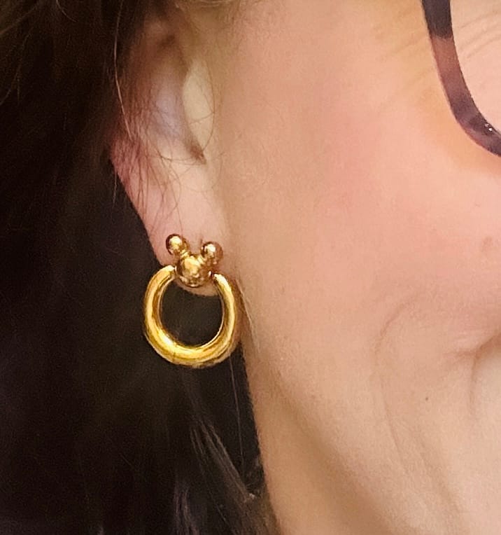 Customer photo review of Leader of the Club Earrings