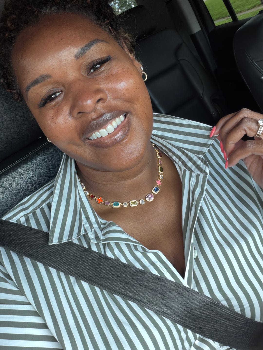 Customer photo review of Solstice Gemstone Necklace