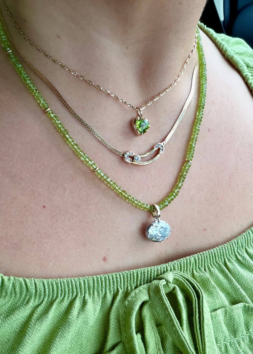 Customer photo review of Gemstone Beads With Gold Accent Necklace